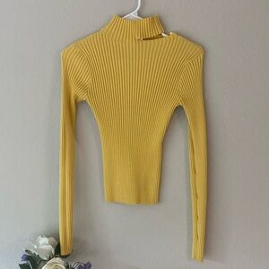 Lovers + friends yellow mock neck top - XS